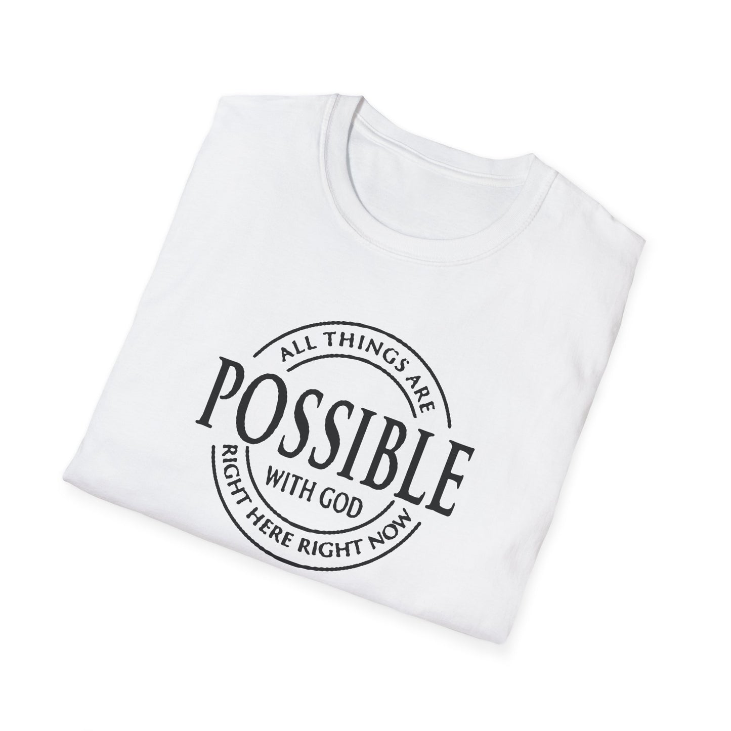 Christian Softstyle T-Shirt - All Things Are Possible with Christ