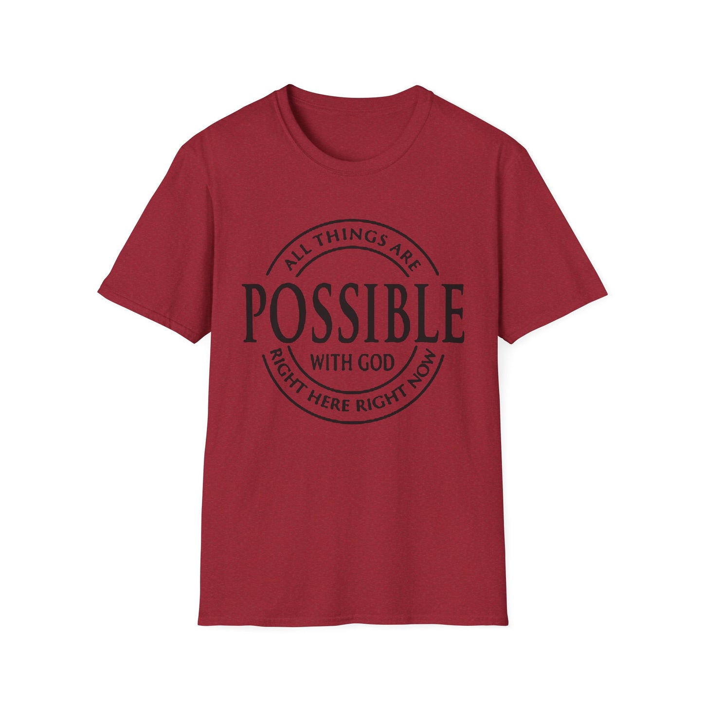 Christian Softstyle T-Shirt - All Things Are Possible with Christ