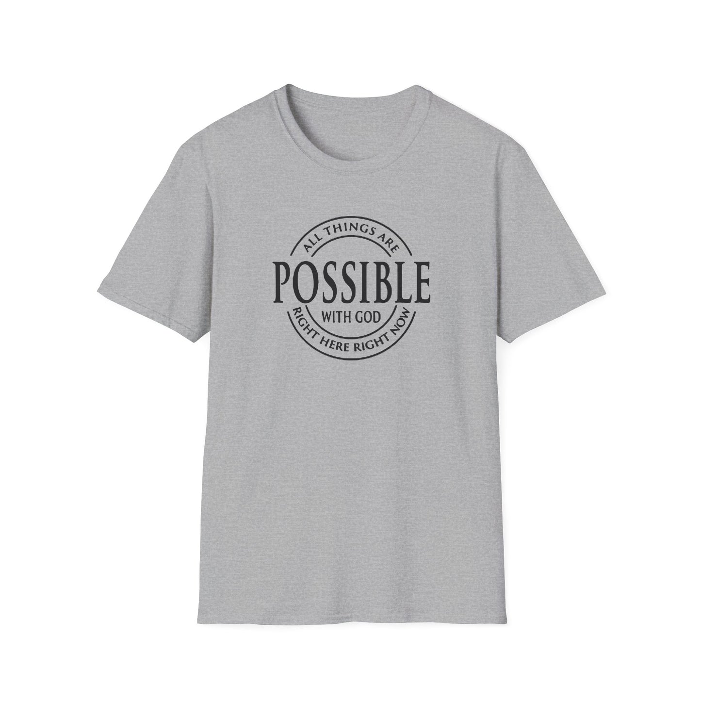 Christian Softstyle T-Shirt - All Things Are Possible with Christ