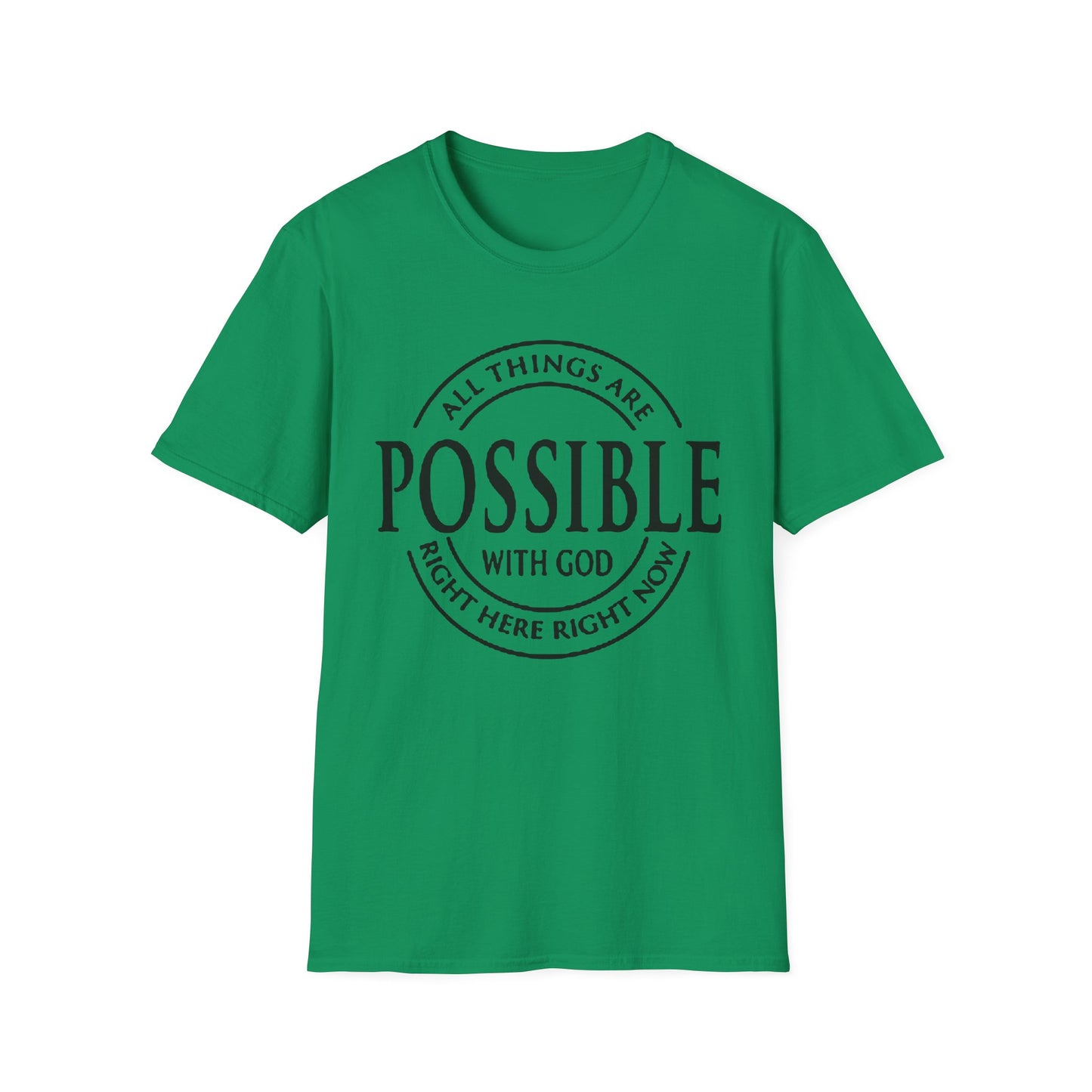 Christian Softstyle T-Shirt - All Things Are Possible with Christ