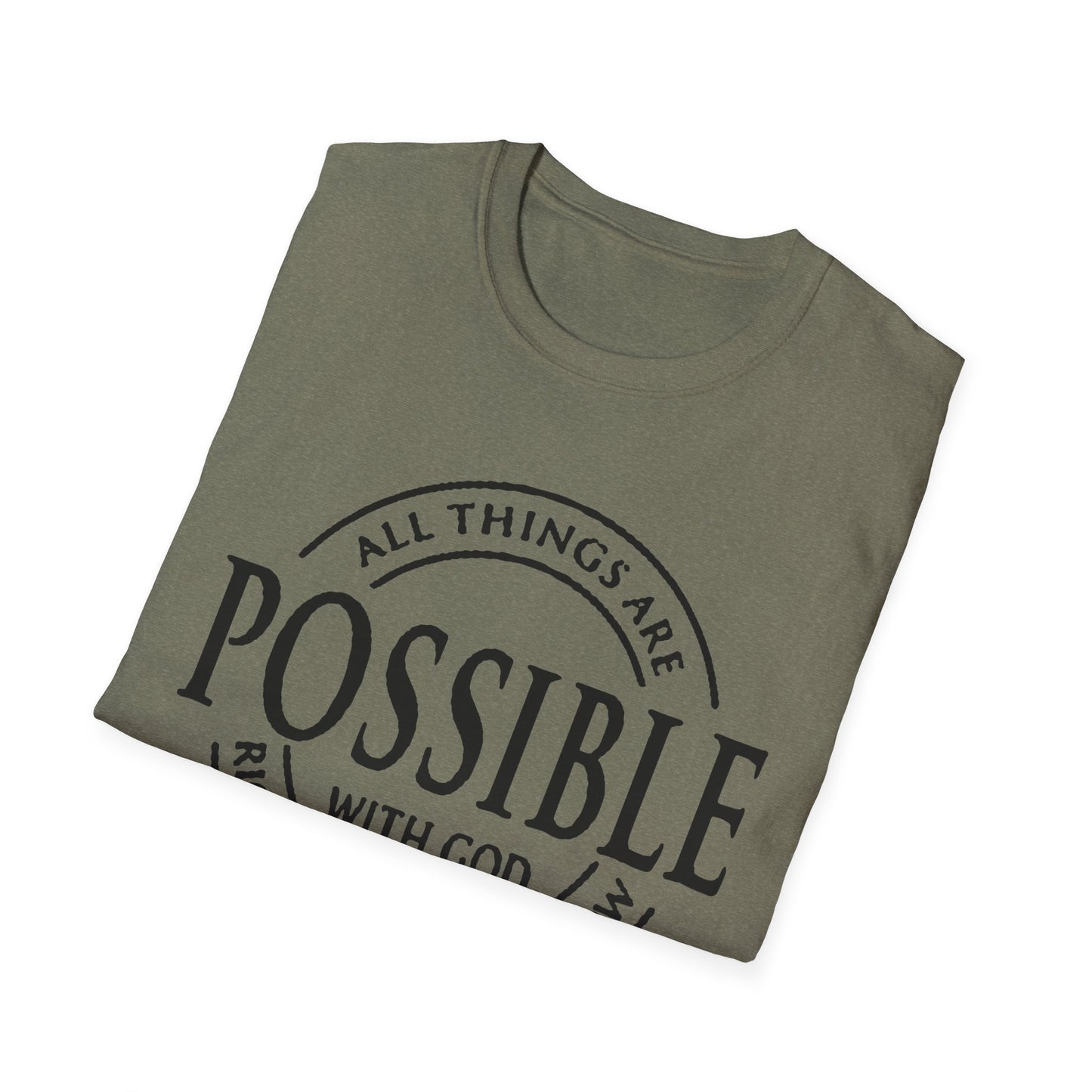 Christian Softstyle T-Shirt - All Things Are Possible with Christ