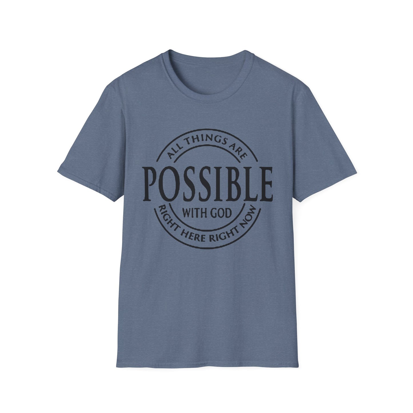 Christian Softstyle T-Shirt - All Things Are Possible with Christ