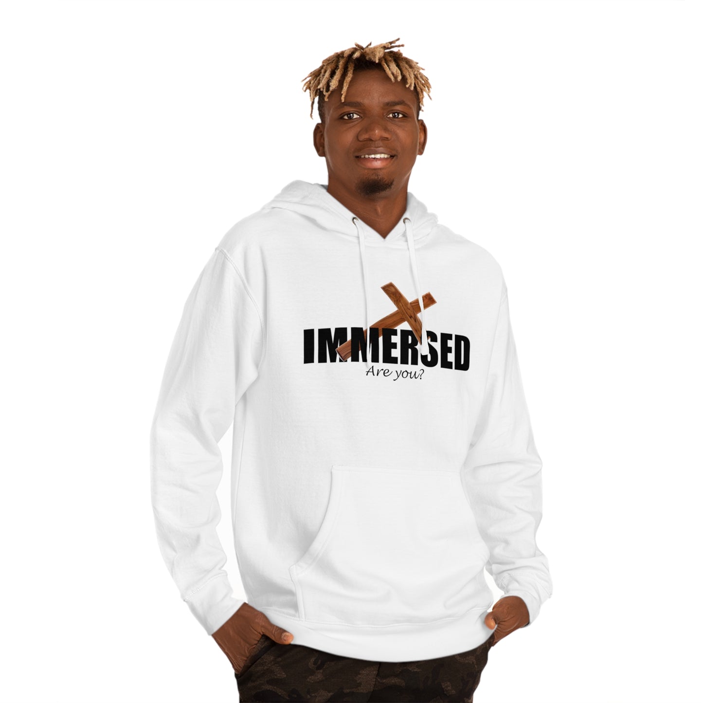 Christian Cross Immersed Unisex Hoodie Sweatshirt - Declaration of Faith and Conversation Starter