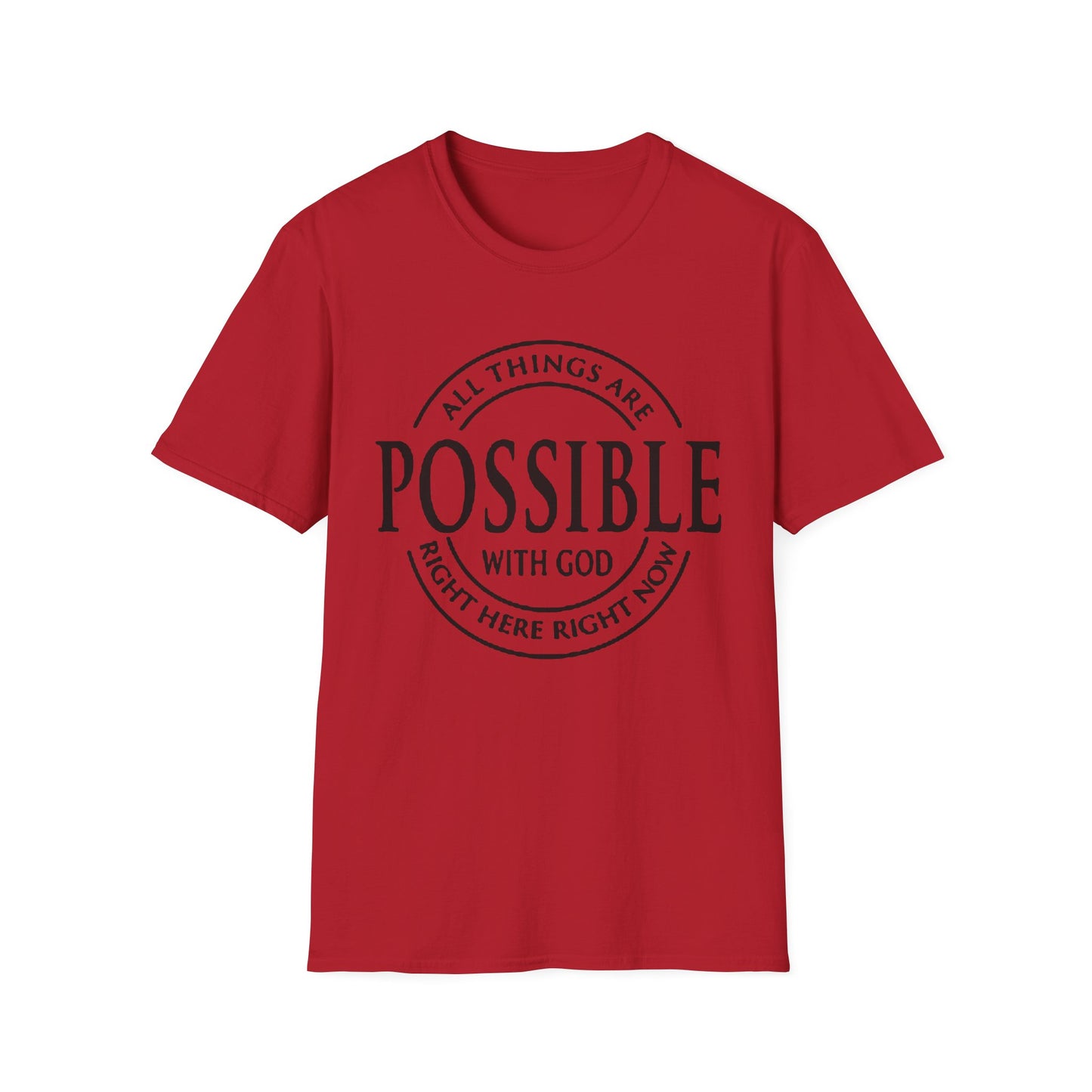 Christian Softstyle T-Shirt - All Things Are Possible with Christ