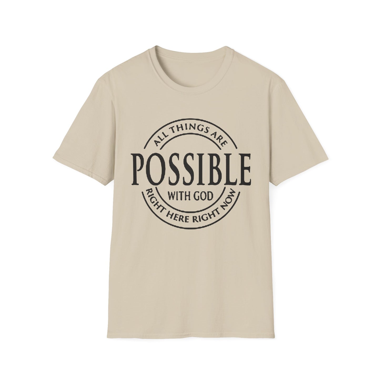 Christian Softstyle T-Shirt - All Things Are Possible with Christ