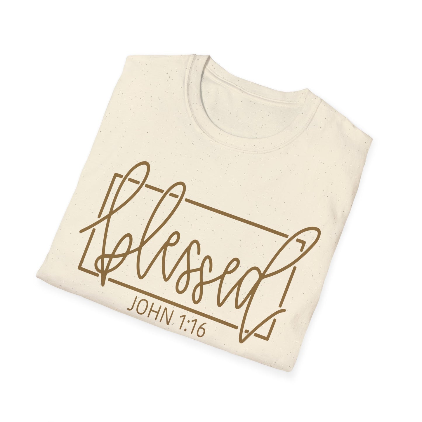 Christian Unisex Softstyle T-Shirt - Blessed John 1:16