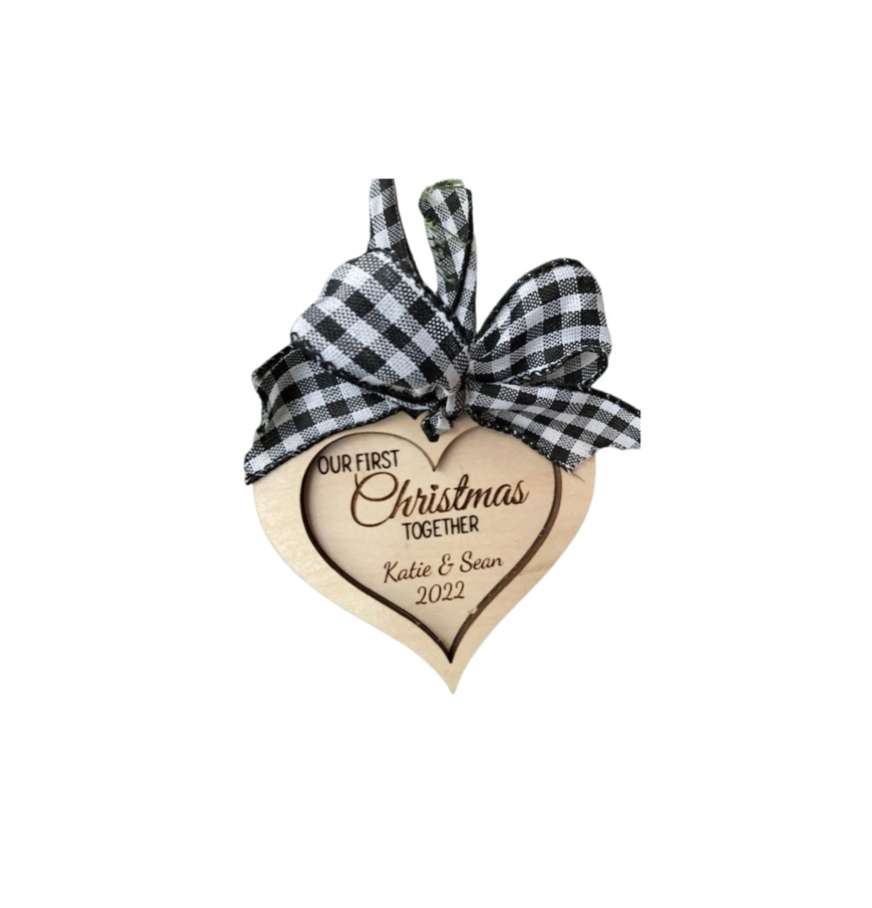 Our First Christmas Personalized Heart Ornament