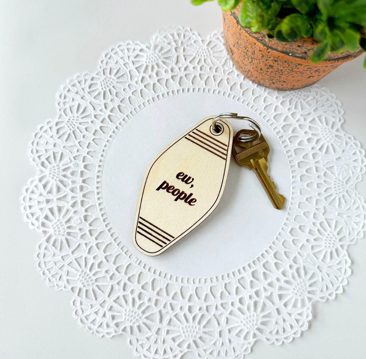 Funny Retro Motel-style Keychain