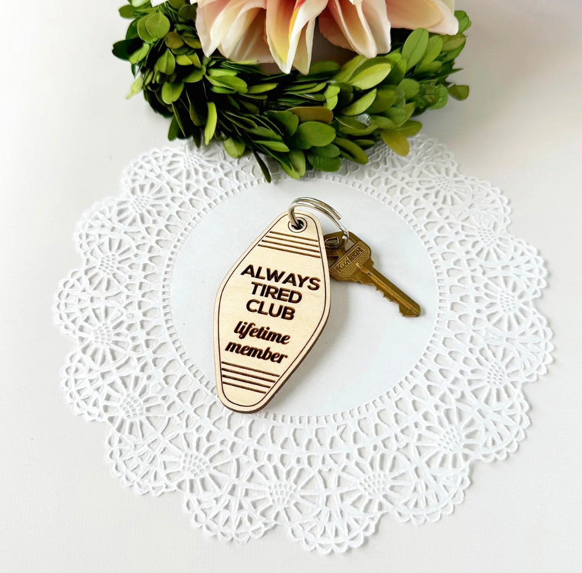 Funny Retro Motel-style Keychain