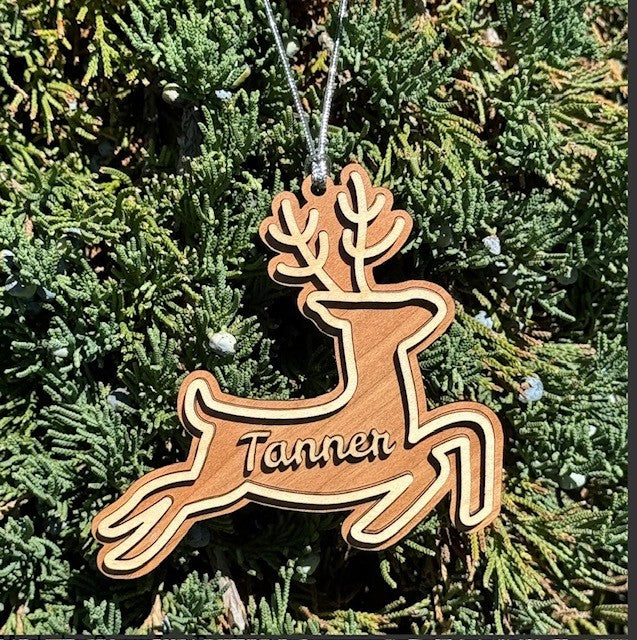 Two tone Name plate Christmas ornament