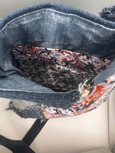 Denim & Floral Cross-body