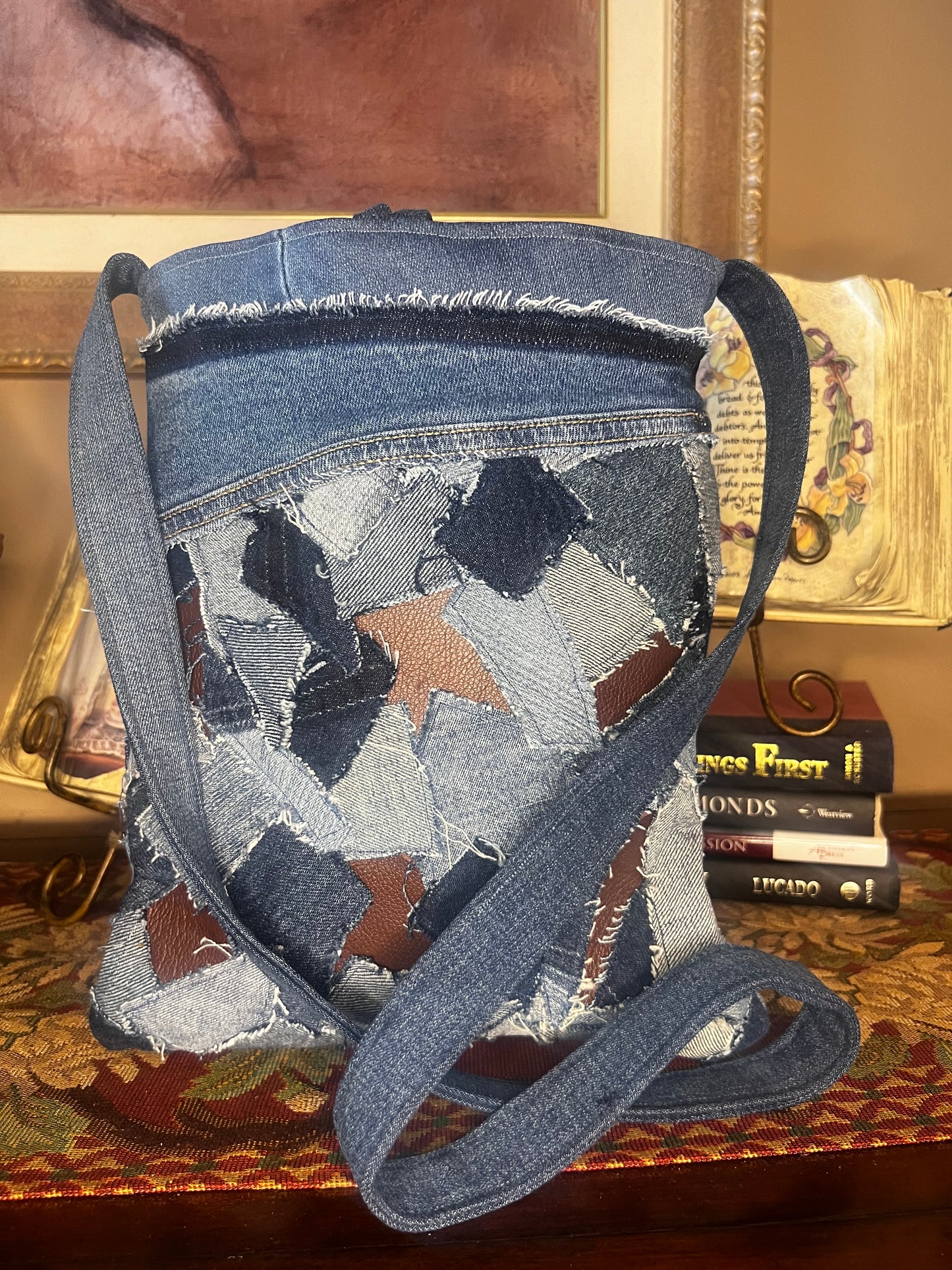 Big Button Leather and Denim
