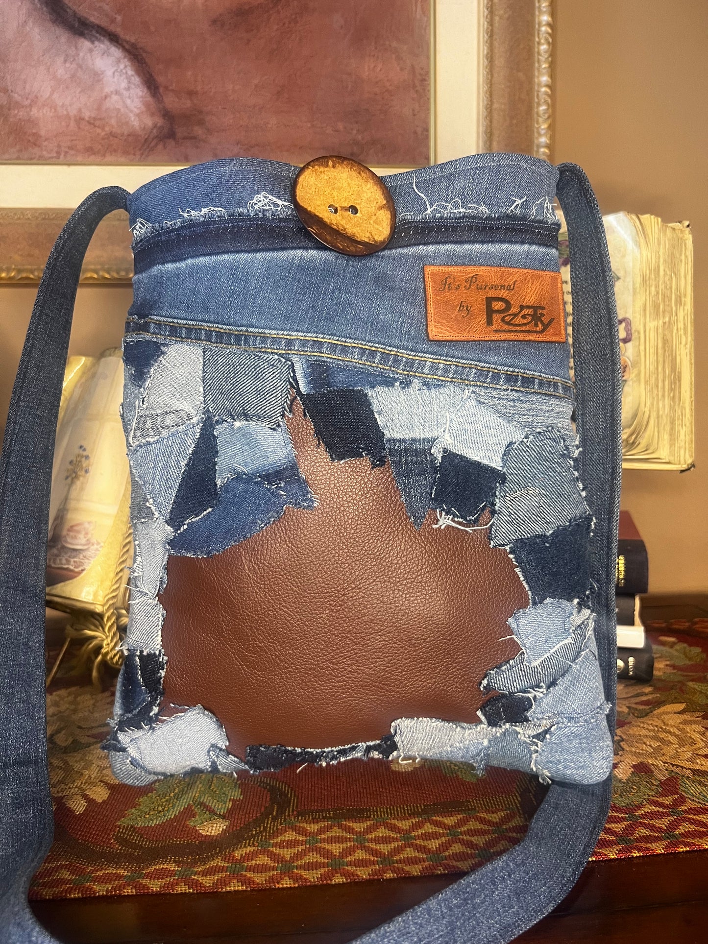 Big Button Leather and Denim