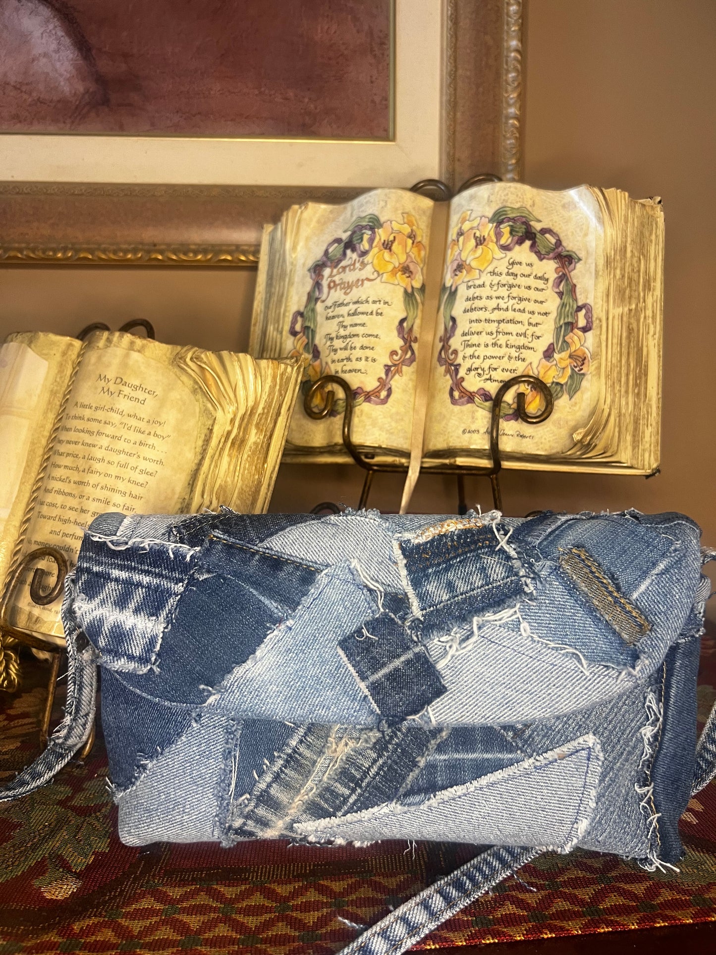 Patchwork Denim Clutch