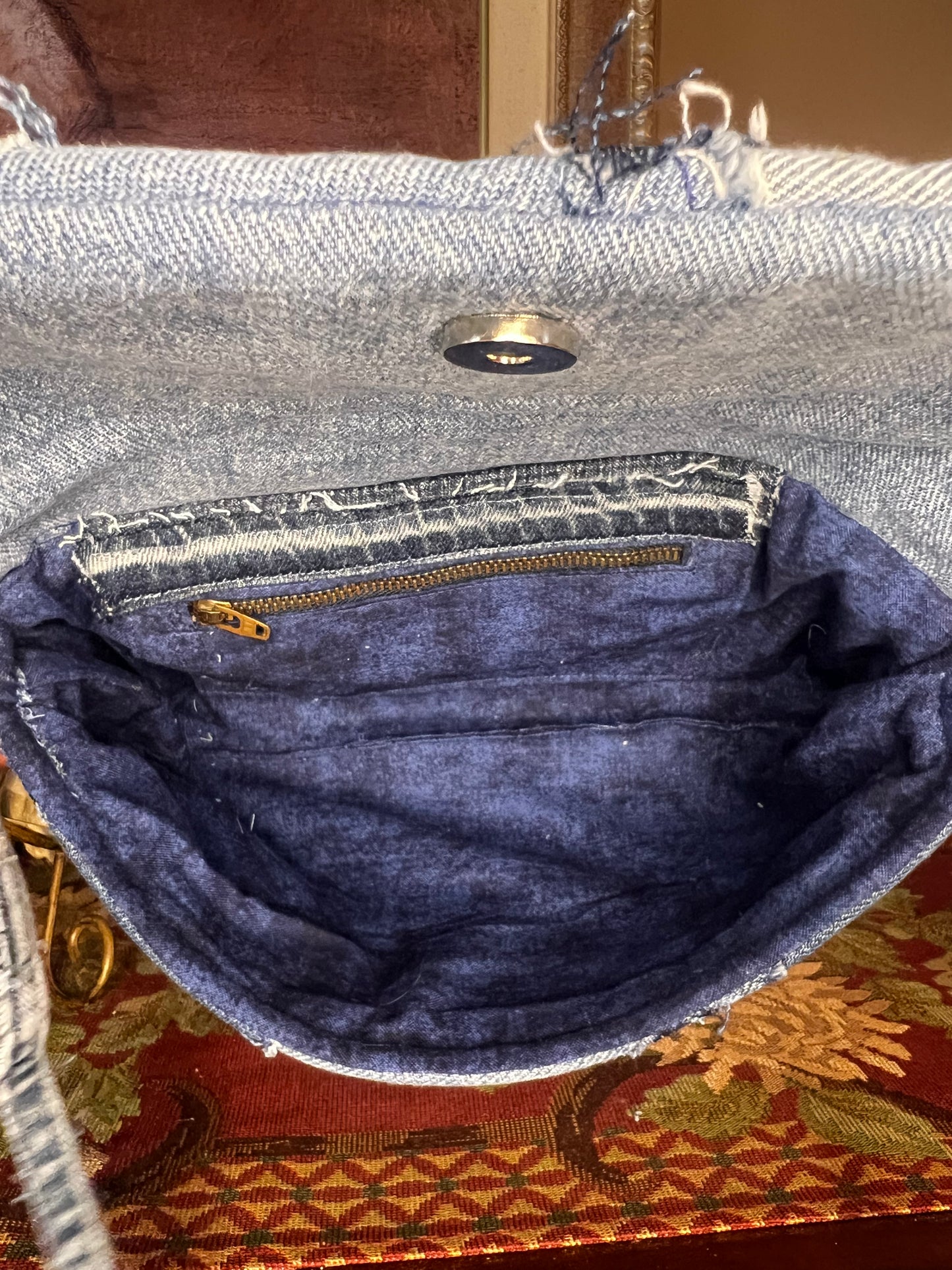 Patchwork Denim Clutch