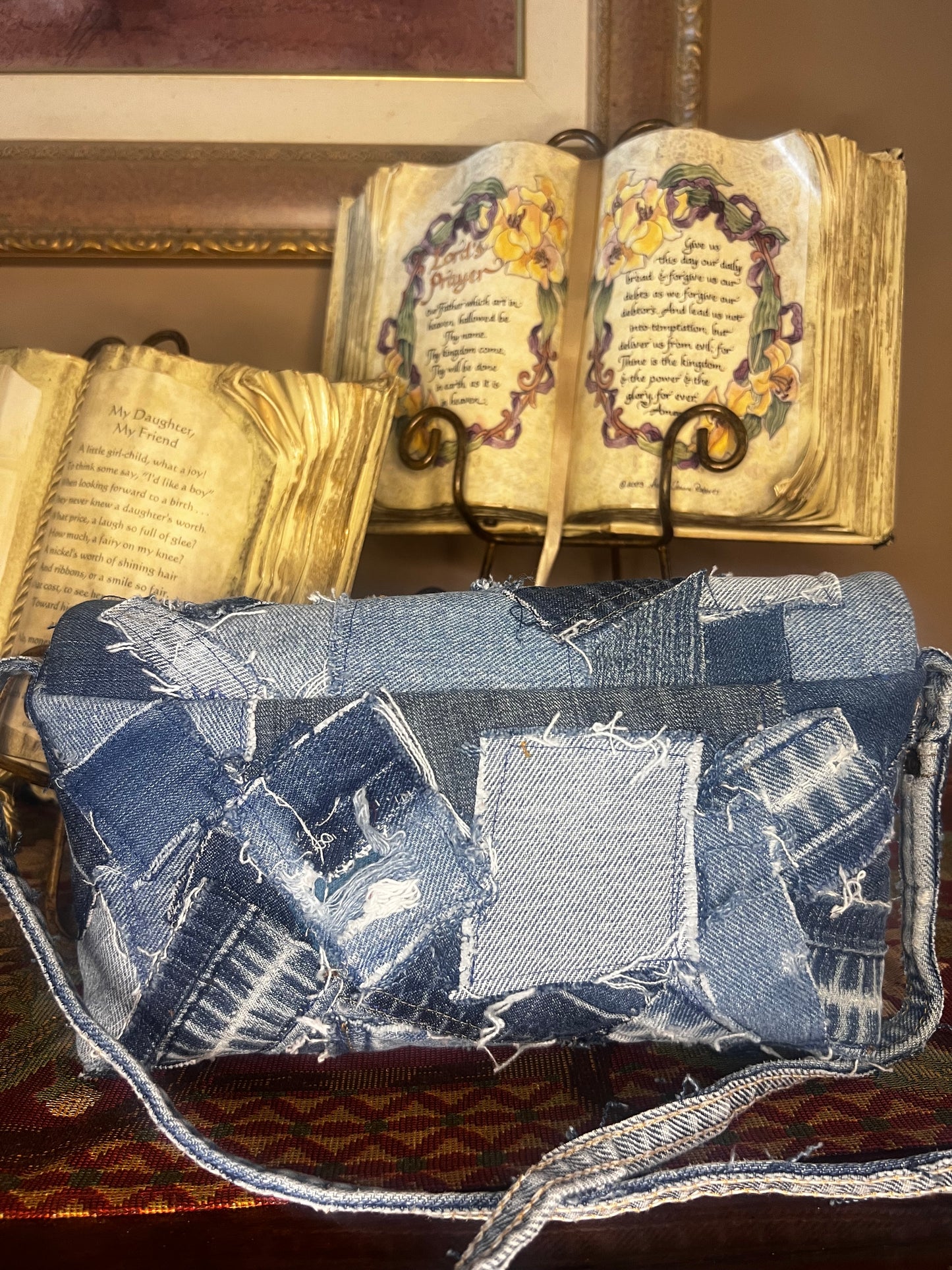 Patchwork Denim Clutch