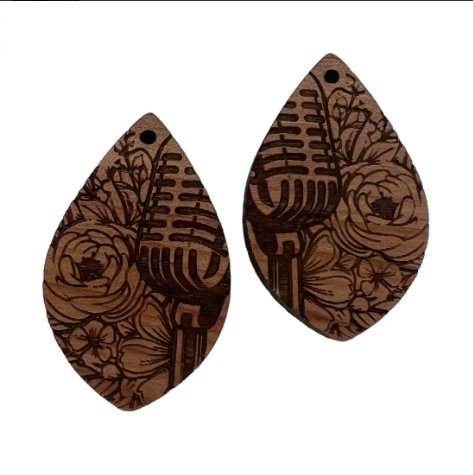 Floral Microphone Teardrop Dangle