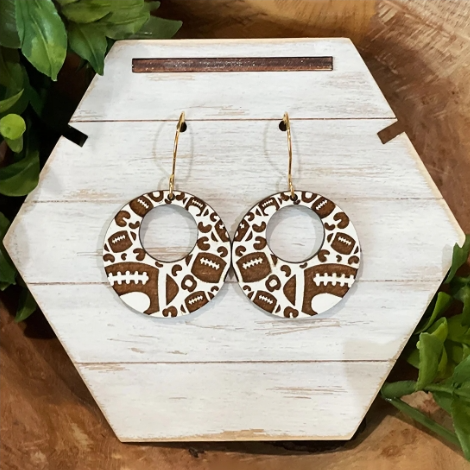 Football Leopard Print Earrings