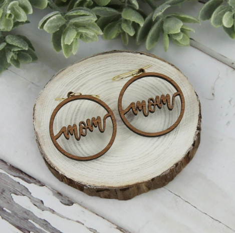 Round Mom Earrings Plain