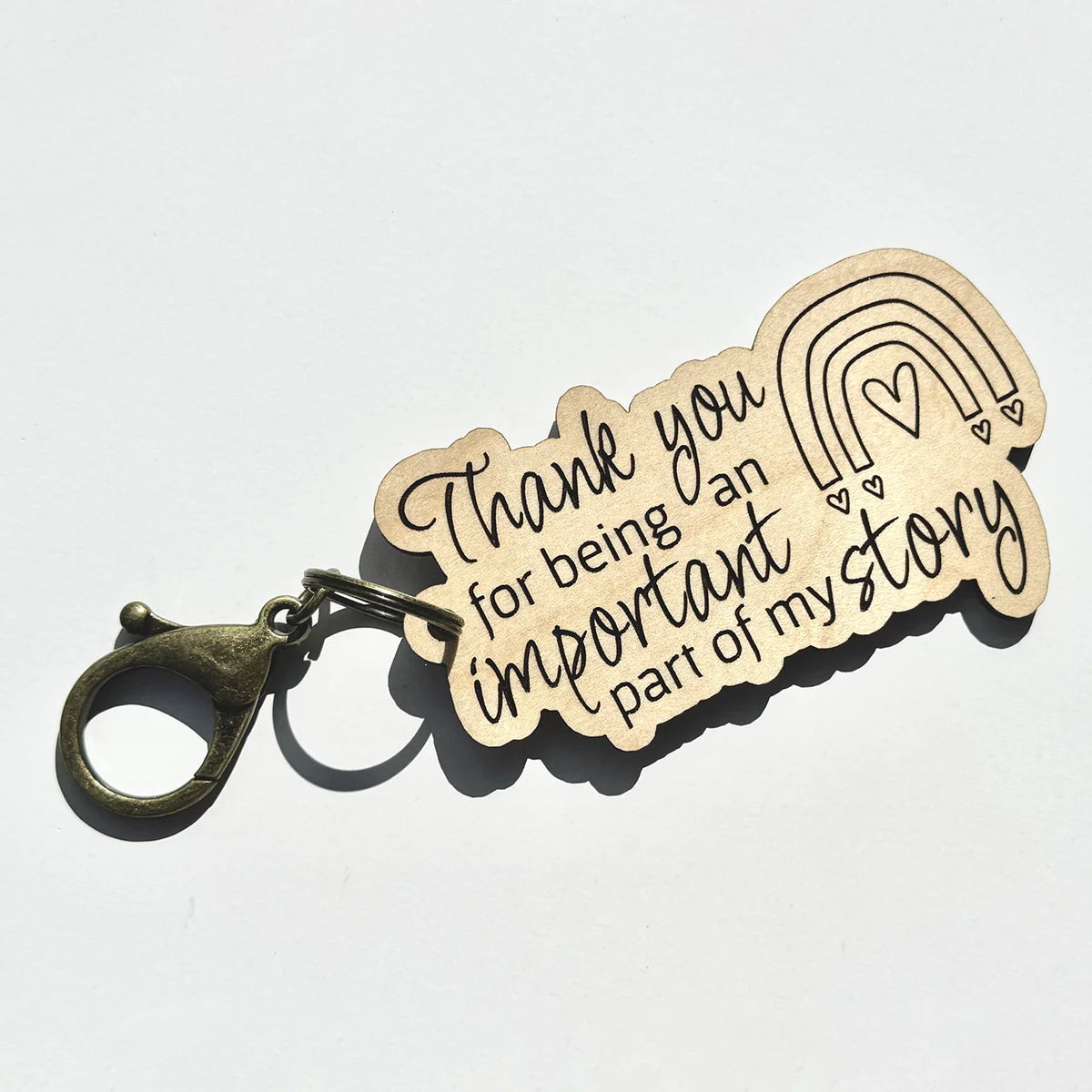 Thank You for Being an Important Part of my Story Keychain