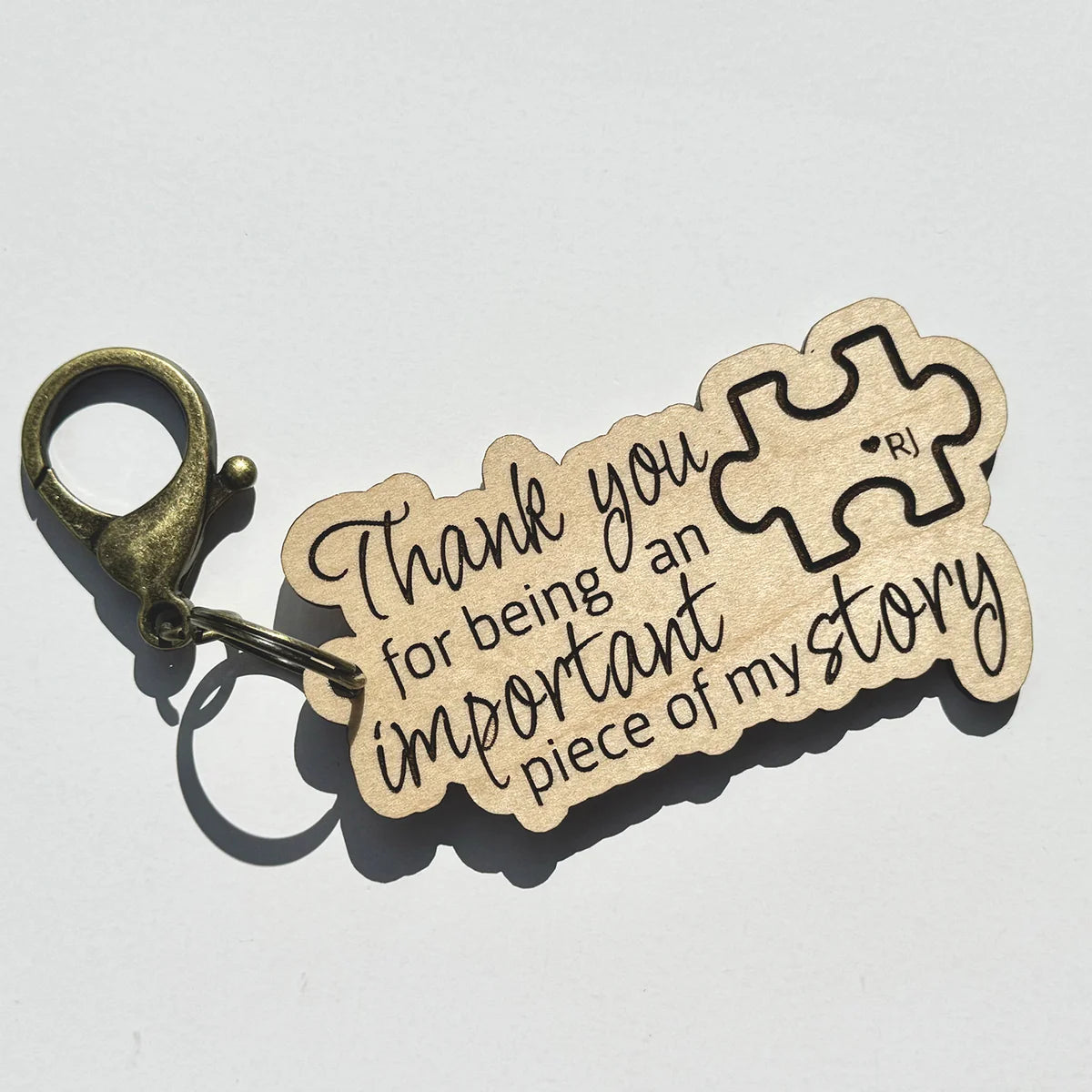 Thank You for Being an Important Part of my Story Keychain