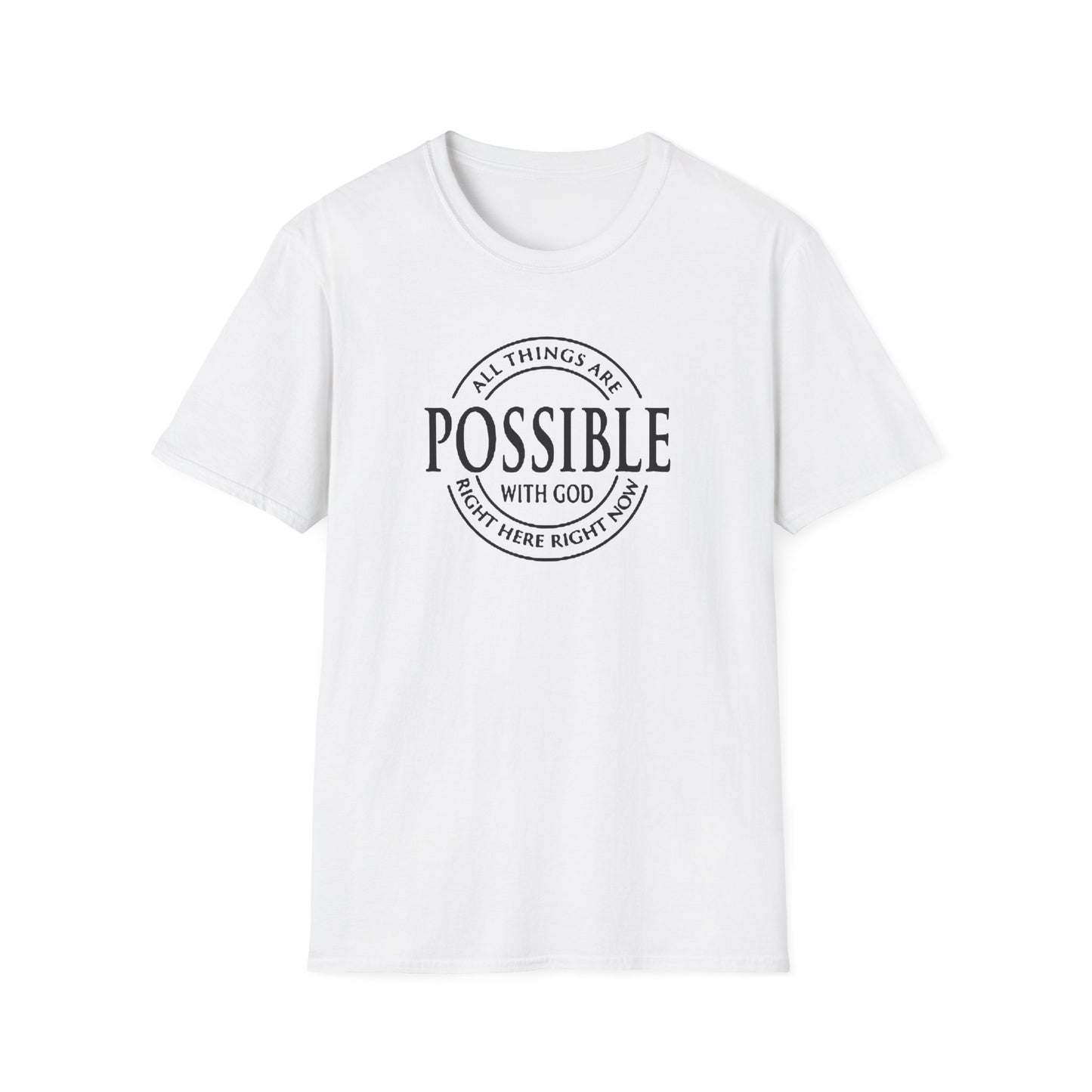 Christian Softstyle T-Shirt - All Things Are Possible with Christ