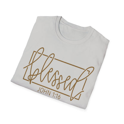 Christian Unisex Softstyle T-Shirt - Blessed John 1:16