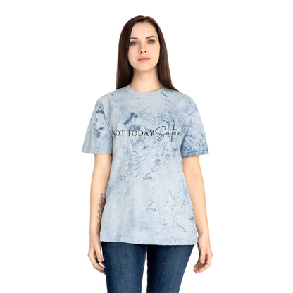 Unisex Color Blast T-Shirt- Not today satan .... Not ever