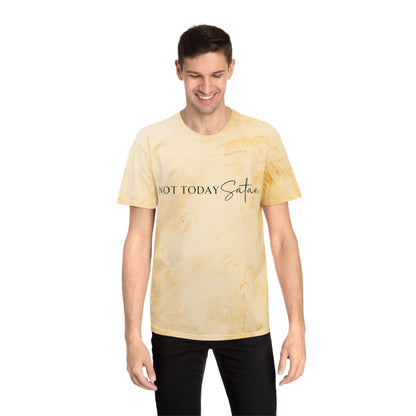 Unisex Color Blast T-Shirt- Not today satan .... Not ever