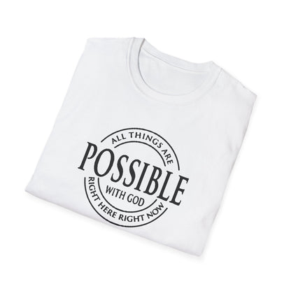 Christian Softstyle T-Shirt - All Things Are Possible with Christ