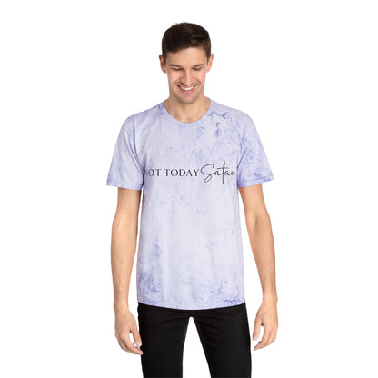 Unisex Color Blast T-Shirt- Not today satan .... Not ever