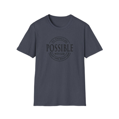 Christian Softstyle T-Shirt - All Things Are Possible with Christ