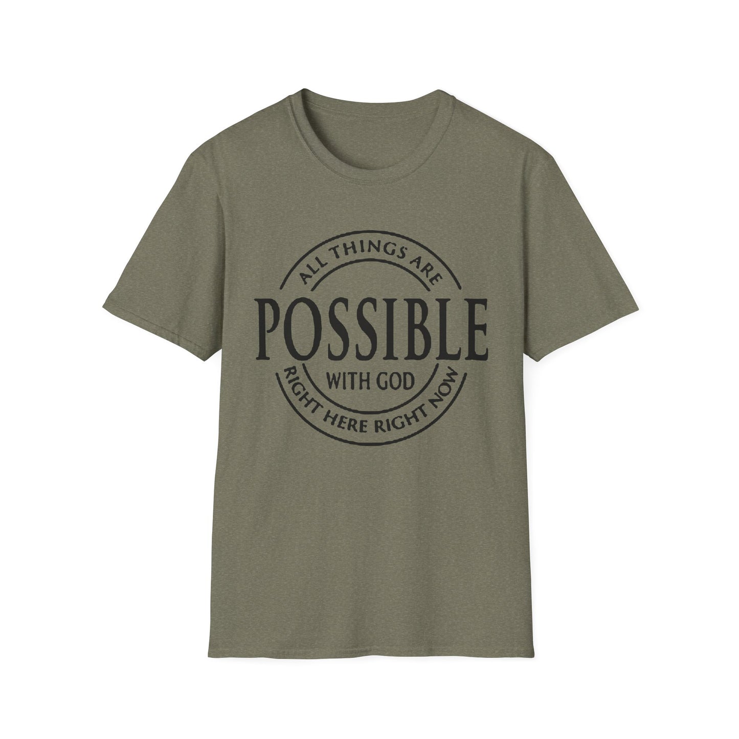 Christian Softstyle T-Shirt - All Things Are Possible with Christ