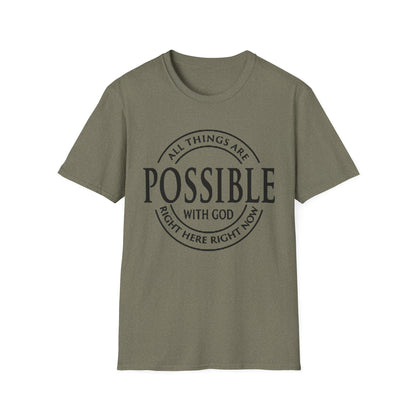 Christian Softstyle T-Shirt - All Things Are Possible with Christ