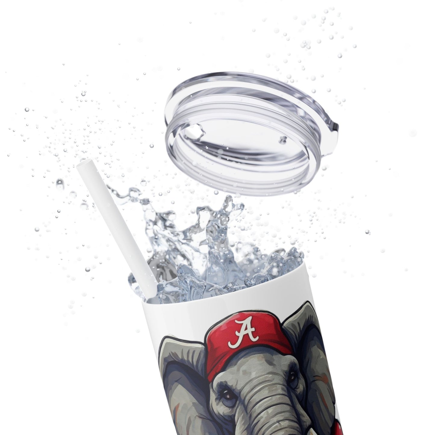 Skinny Tumbler with Straw, 20oz Alabama Roll Tide