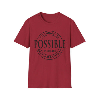 Christian Softstyle T-Shirt - All Things Are Possible with Christ