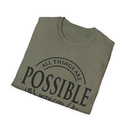 Christian Softstyle T-Shirt - All Things Are Possible with Christ