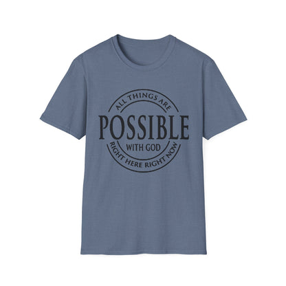 Christian Softstyle T-Shirt - All Things Are Possible with Christ