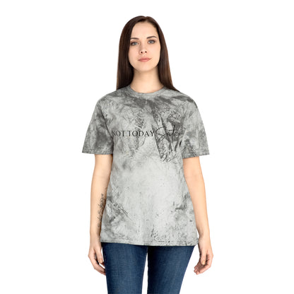 Unisex Color Blast T-Shirt- Not today satan .... Not ever