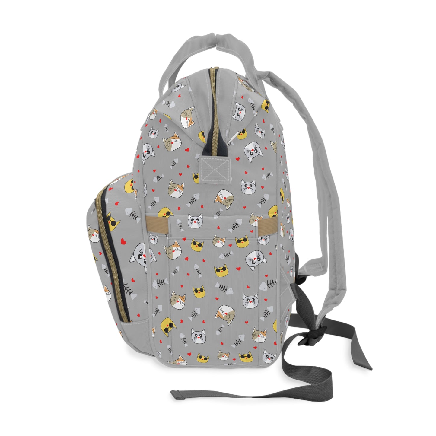 Diaper Backpack - Cats and Fishbone Design