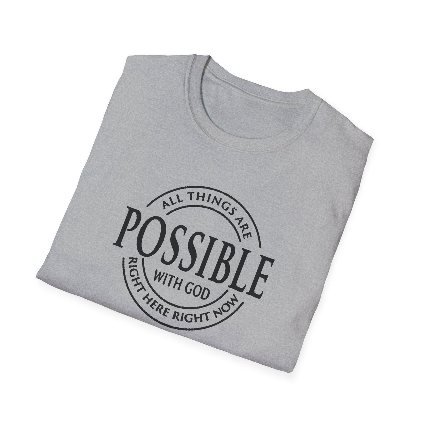 Christian Softstyle T-Shirt - All Things Are Possible with Christ