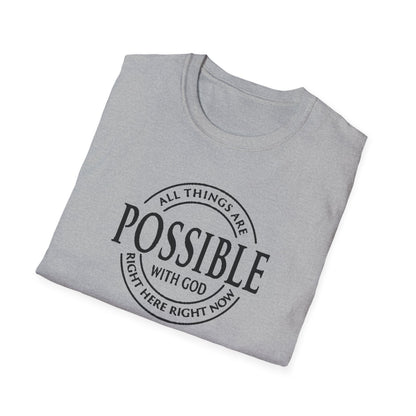 Christian Softstyle T-Shirt - All Things Are Possible with Christ