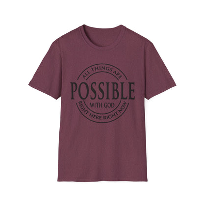 Christian Softstyle T-Shirt - All Things Are Possible with Christ