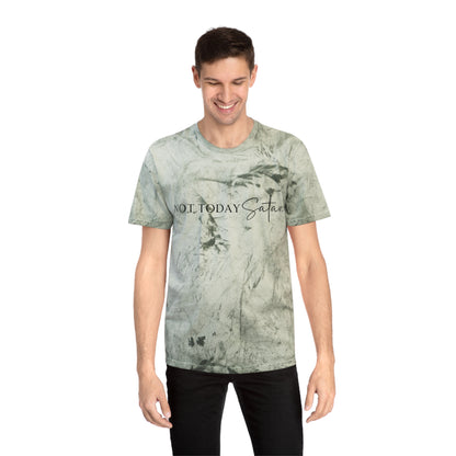 Unisex Color Blast T-Shirt- Not today satan .... Not ever