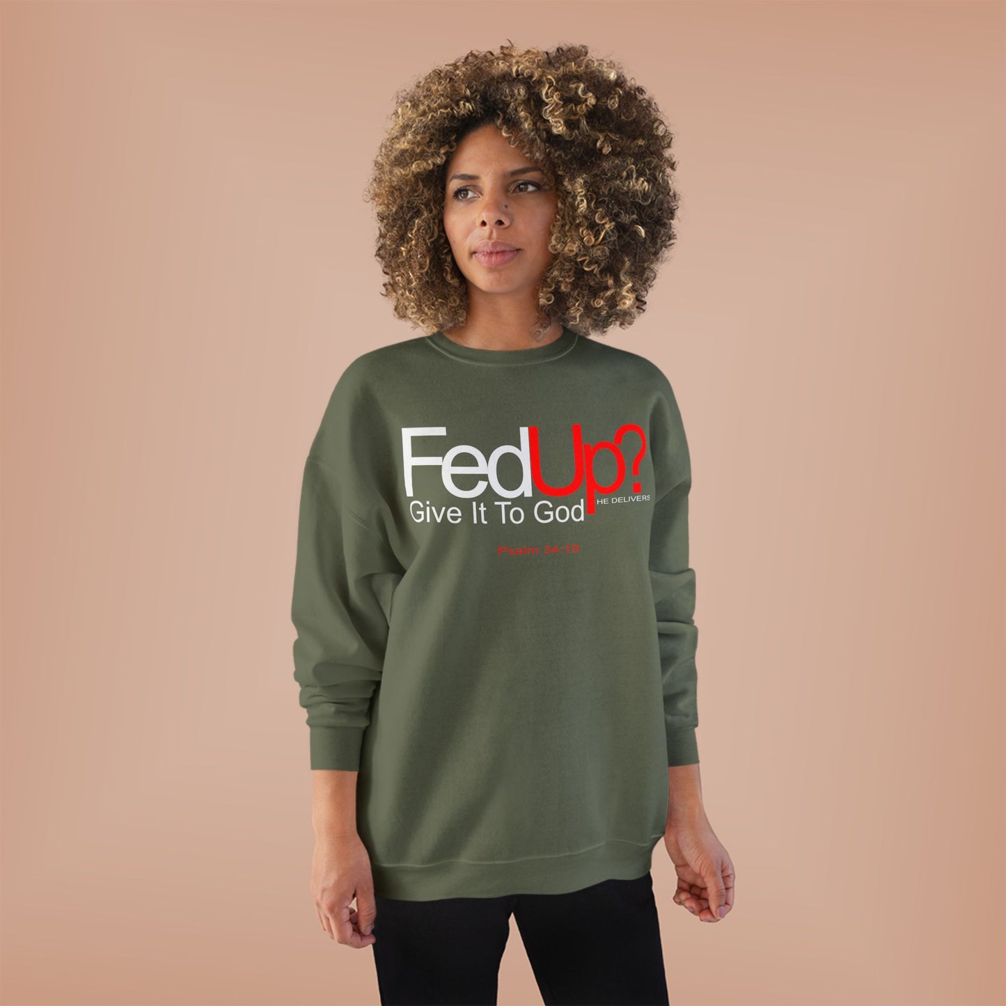 Funny Never Give Up EcoSweatshirt - Unisex Crewneck