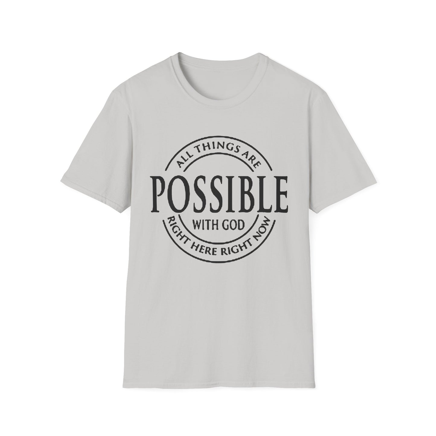 Christian Softstyle T-Shirt - All Things Are Possible with Christ