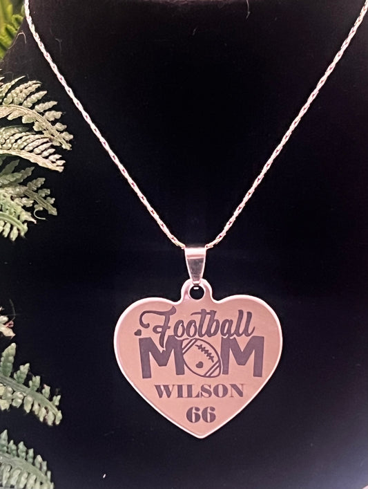 Heart pendent: Football Mom