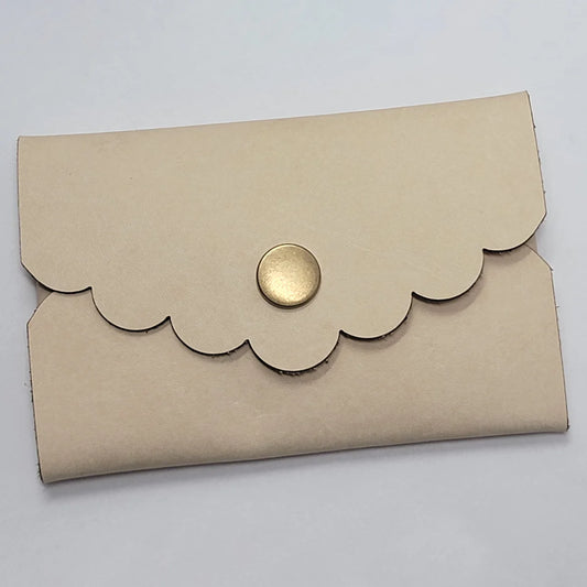 Leather Scalloped Card Pouch