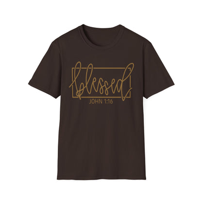 Christian Unisex Softstyle T-Shirt - Blessed John 1:16