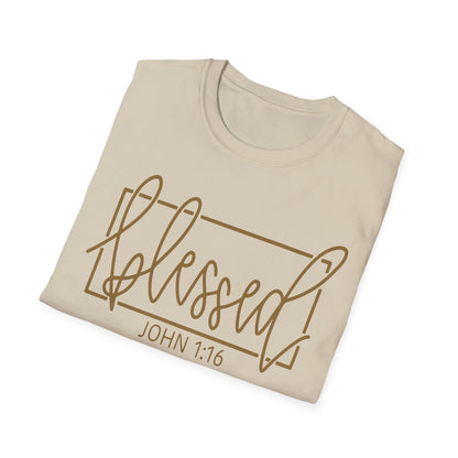 Christian Unisex Softstyle T-Shirt - Blessed John 1:16